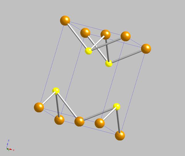 Figure 1 - Tetragonal unit cell of mackinawite